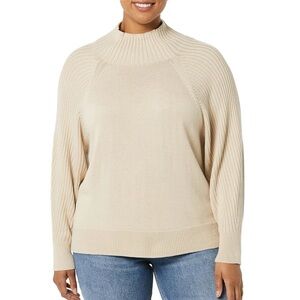 NWT Women's Plus Size Daily Ritual Long Sleeve Tan Mock Neck Sweater Size 4X